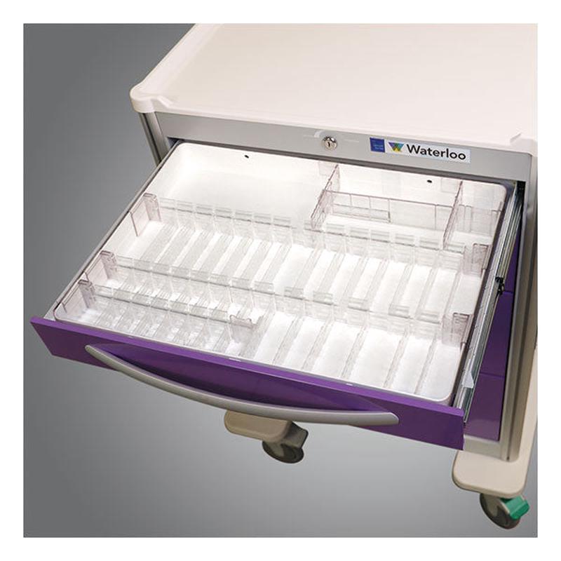 Waterloo Divider Tray with two rows of ampule holders, 2.5\" Tall, DIVTRAY-AMP