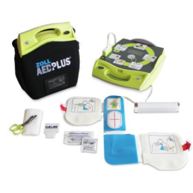 ZOLL AED PLUS WITH PRESCRIPTION, CPR D PADZ, 10 CR123A BATTERIES, AND CARRY CASE, 8000-004000-01