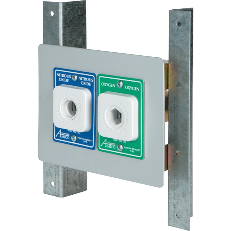 Oxygen/ Vacuum Chemetron Style Double Outlet Cabinet Mount, 9023-1013